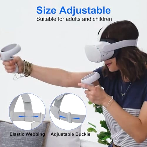 Head Strap - for Oculus Quest 2 + Thumb Grip Caps - 2 Pair