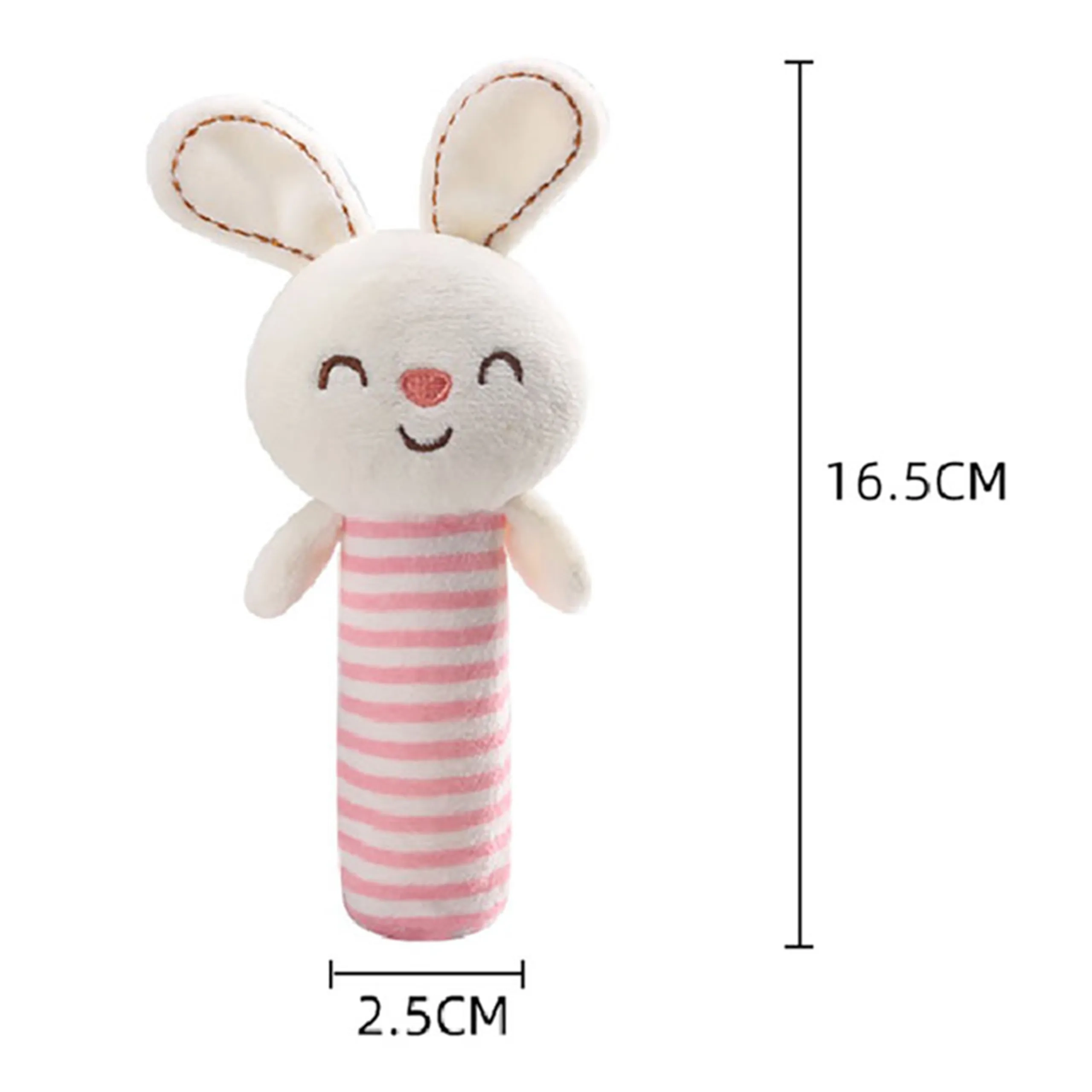Stuffed Animal Rattle Bar Toy - 3 months Soft plush Rabbit