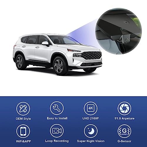 4K Front Only 2160P for Hyundai Sante FE 2021-2023