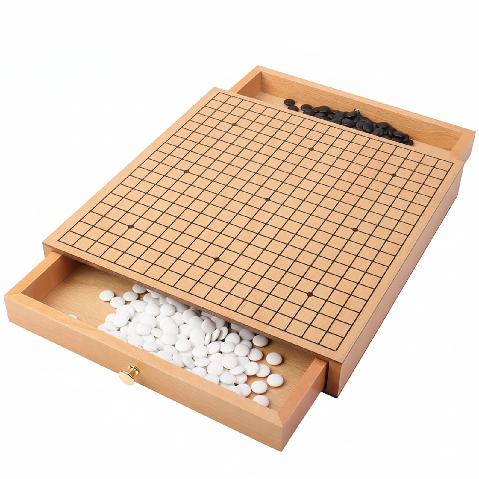 zeamas Go Game Set - 361 Stones Wood Veneer