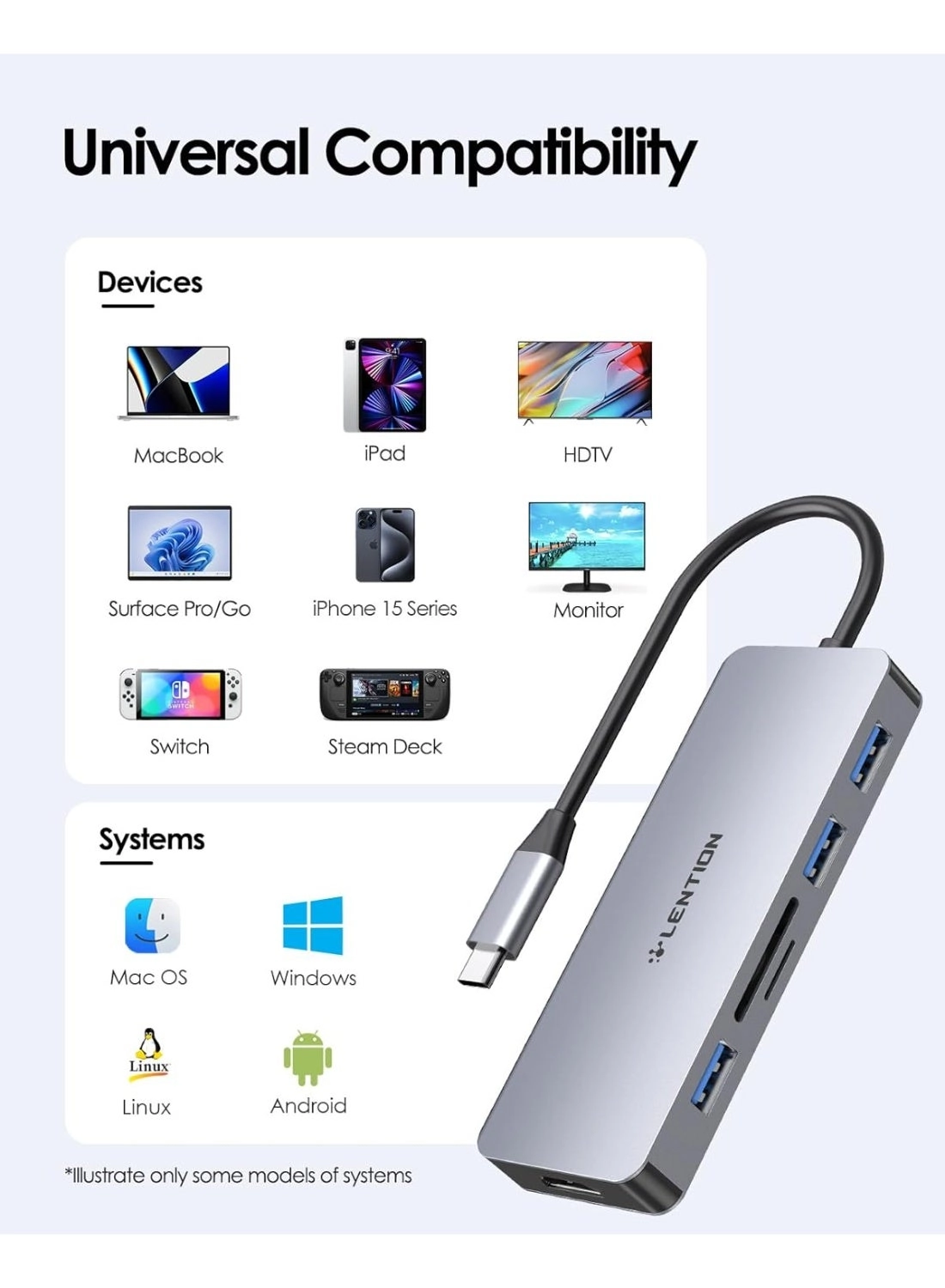 CB-CE18s - 8-in-1 USB-C Hub 4K@60Hz HDMI 100W PD