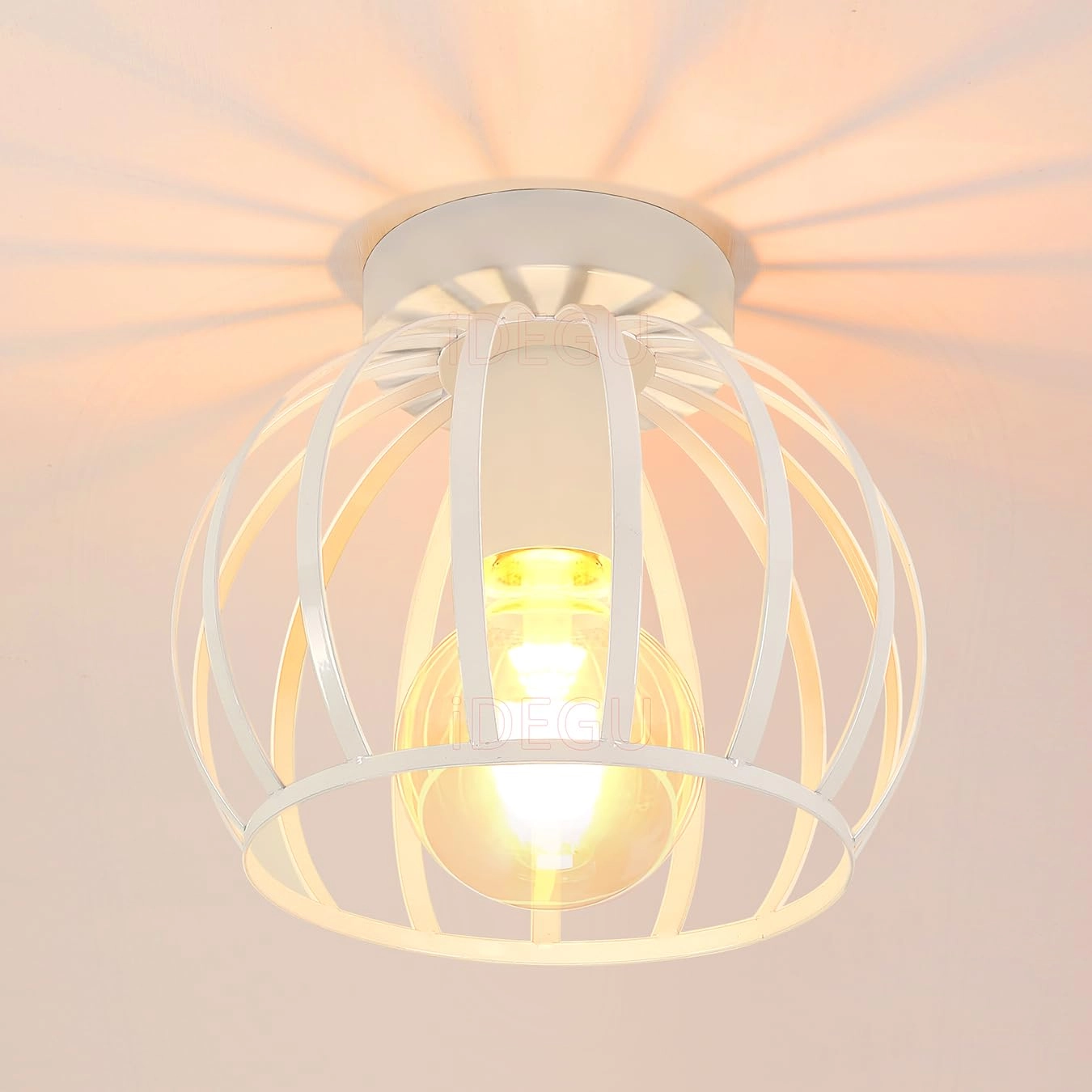 iDEGU Mini Hexagonal Cage Ceiling Light - E27 20 x 20 x 20 cm White