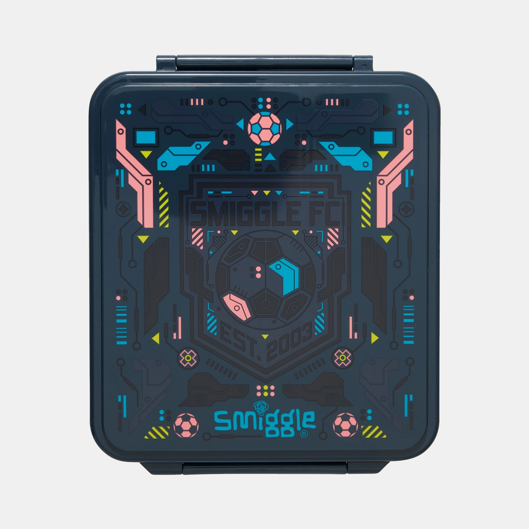 Smiggle Power Play Bento Lunchbox - Futuristic Football Print