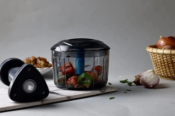 Hand Press Push Chopper - 1 Liters 4 Blades