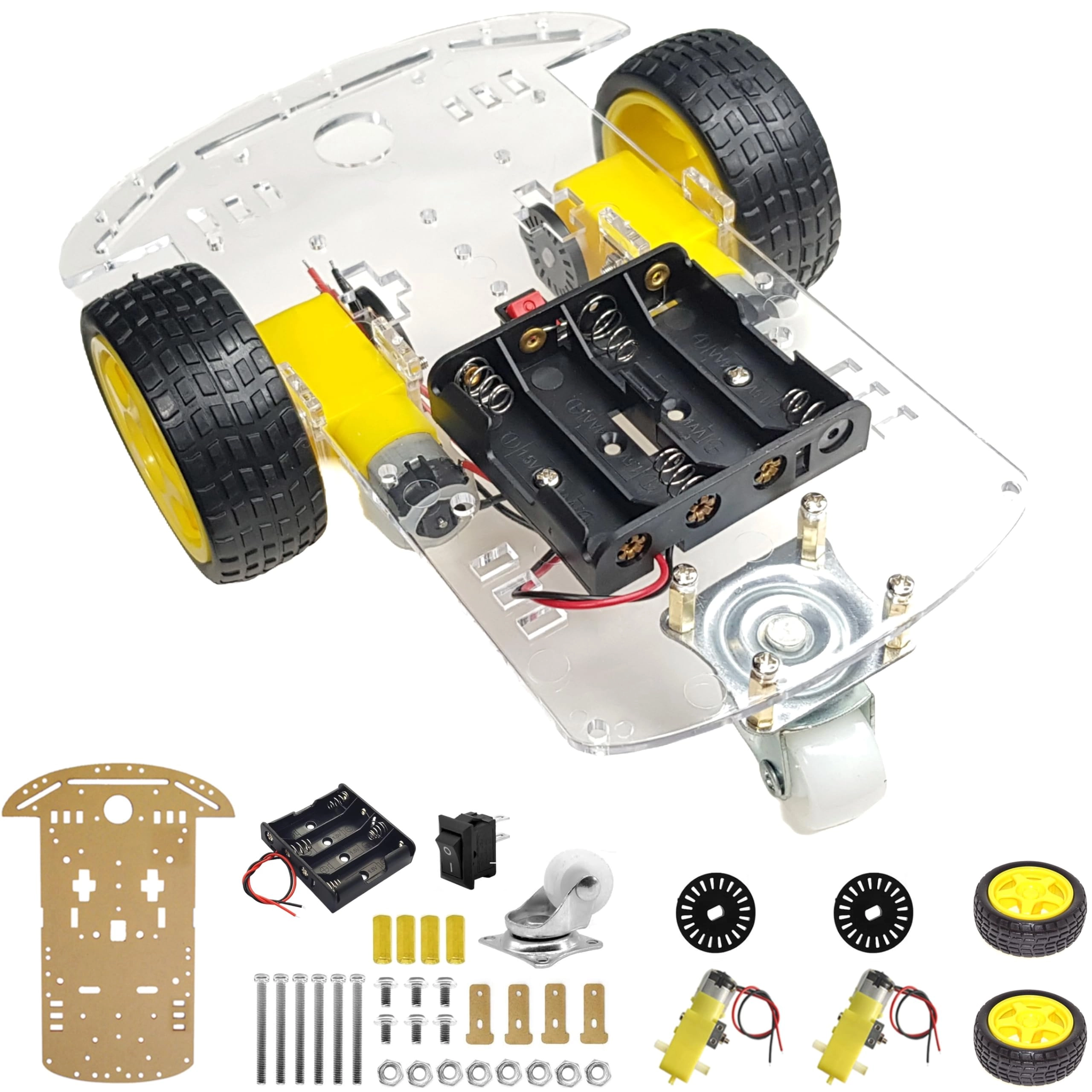 DIYables RC 2WD Car Chassis Kit - Two DC motor with speed encoder Arduino ESP32 ESP8266 Raspberry Pi