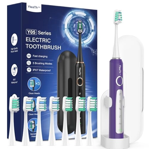Y05U - 8 Toothbrush Heads 90 Days Battery Life 5 Brushing Modes