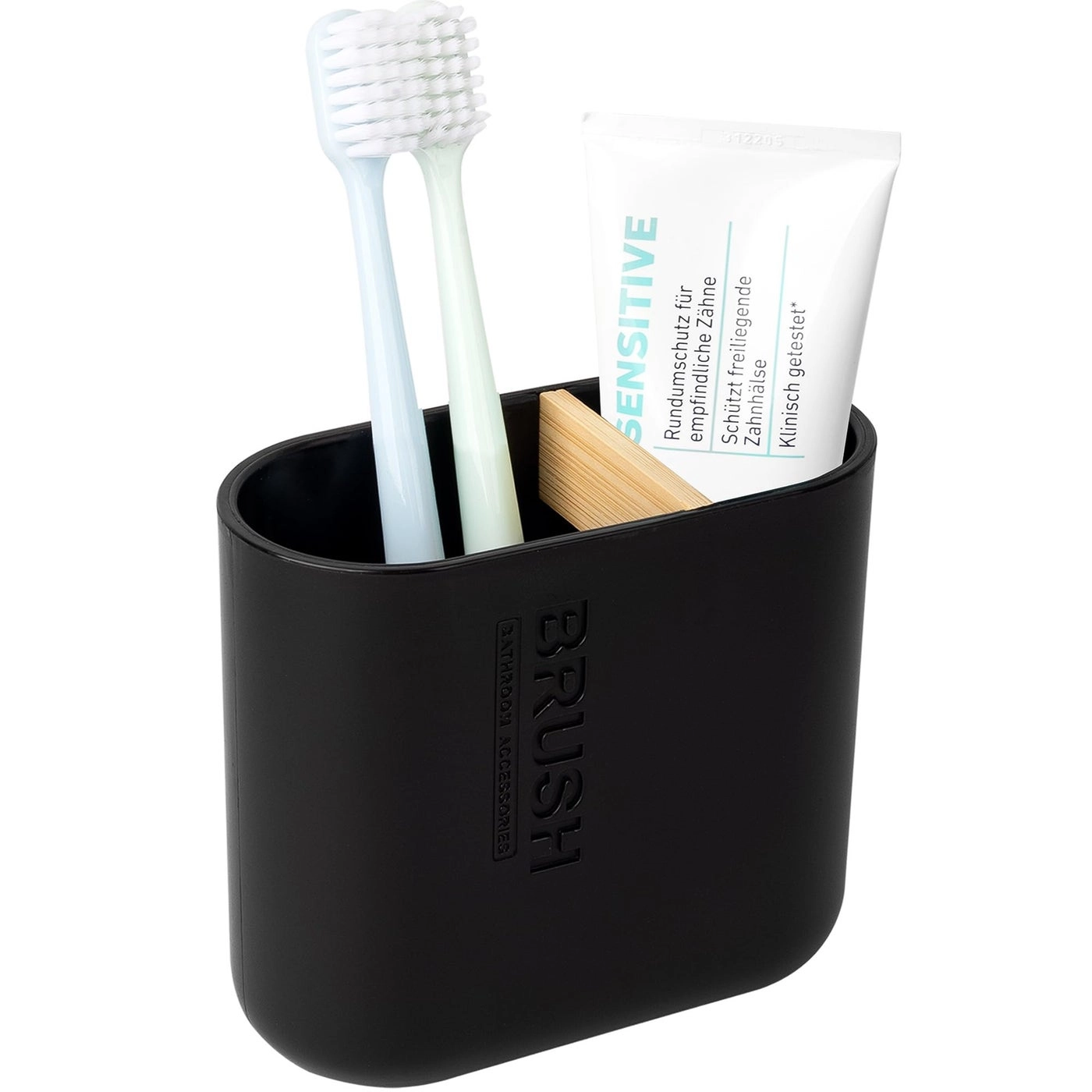 Toothbrush Holder - Bamboo 2 Pack White