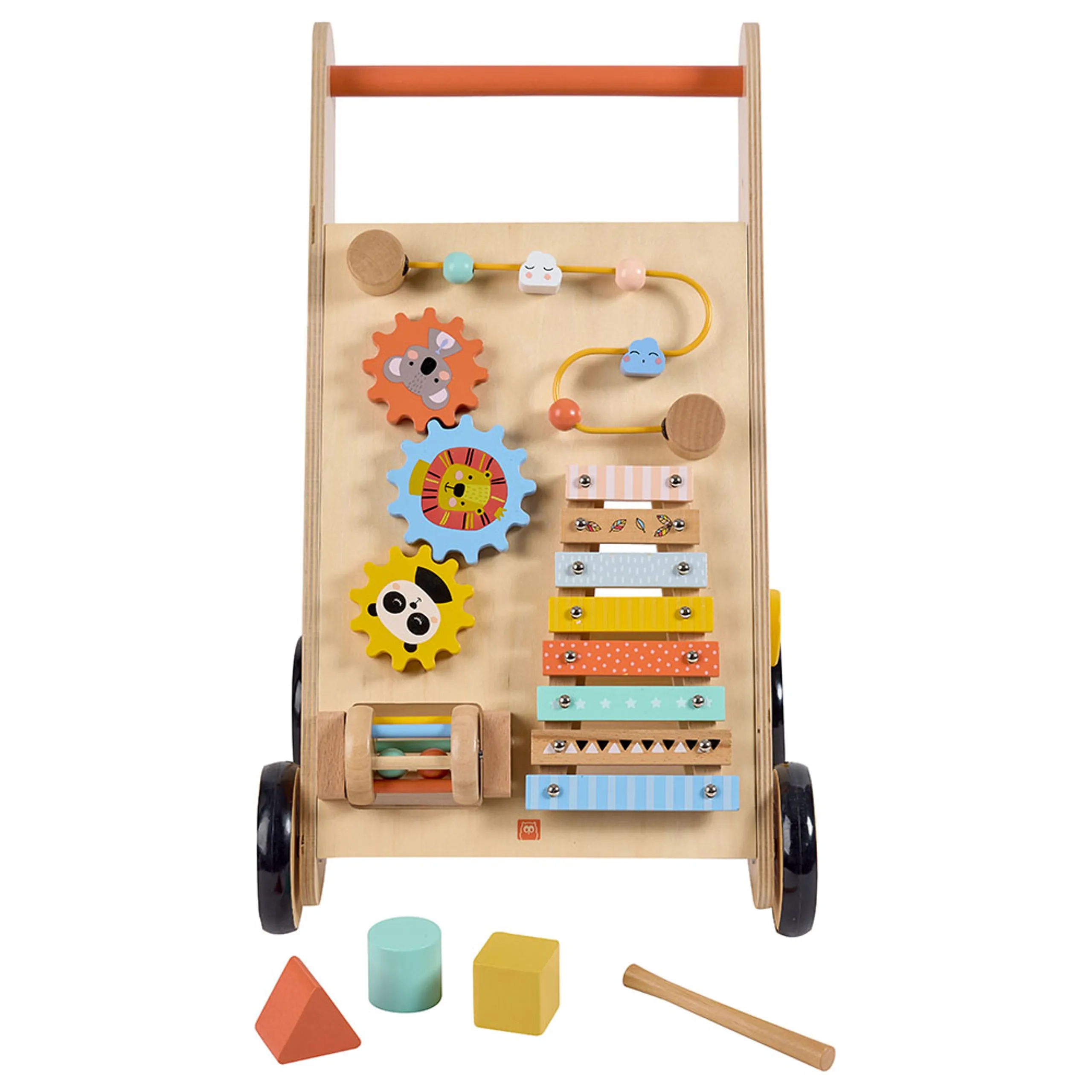 Eurekakids Safari Wooden Baby Activity Walker - 6 activities xylophone