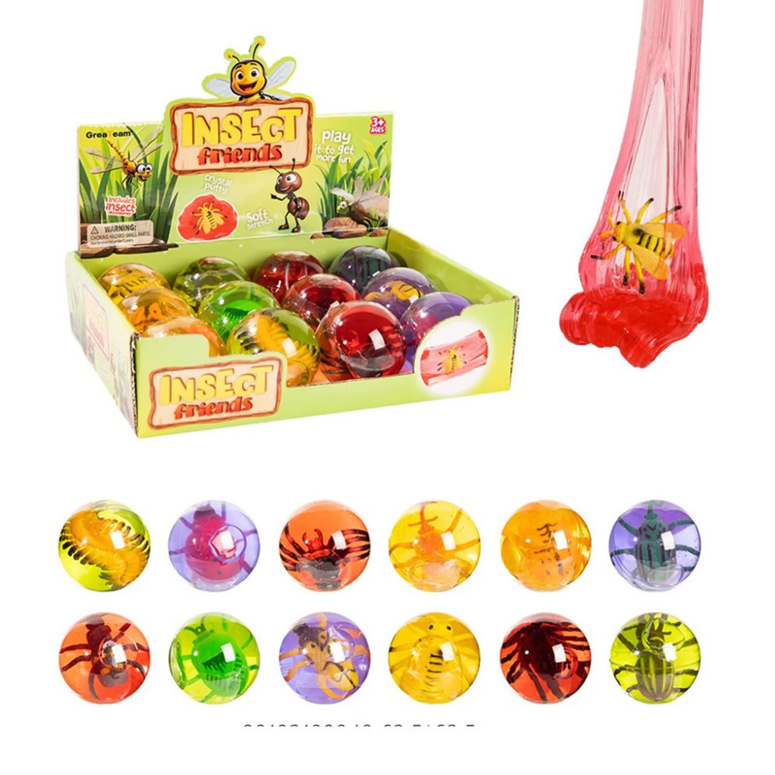 GreaTeam Insect Friends Crystal Putty - 3+ years 12 pcs