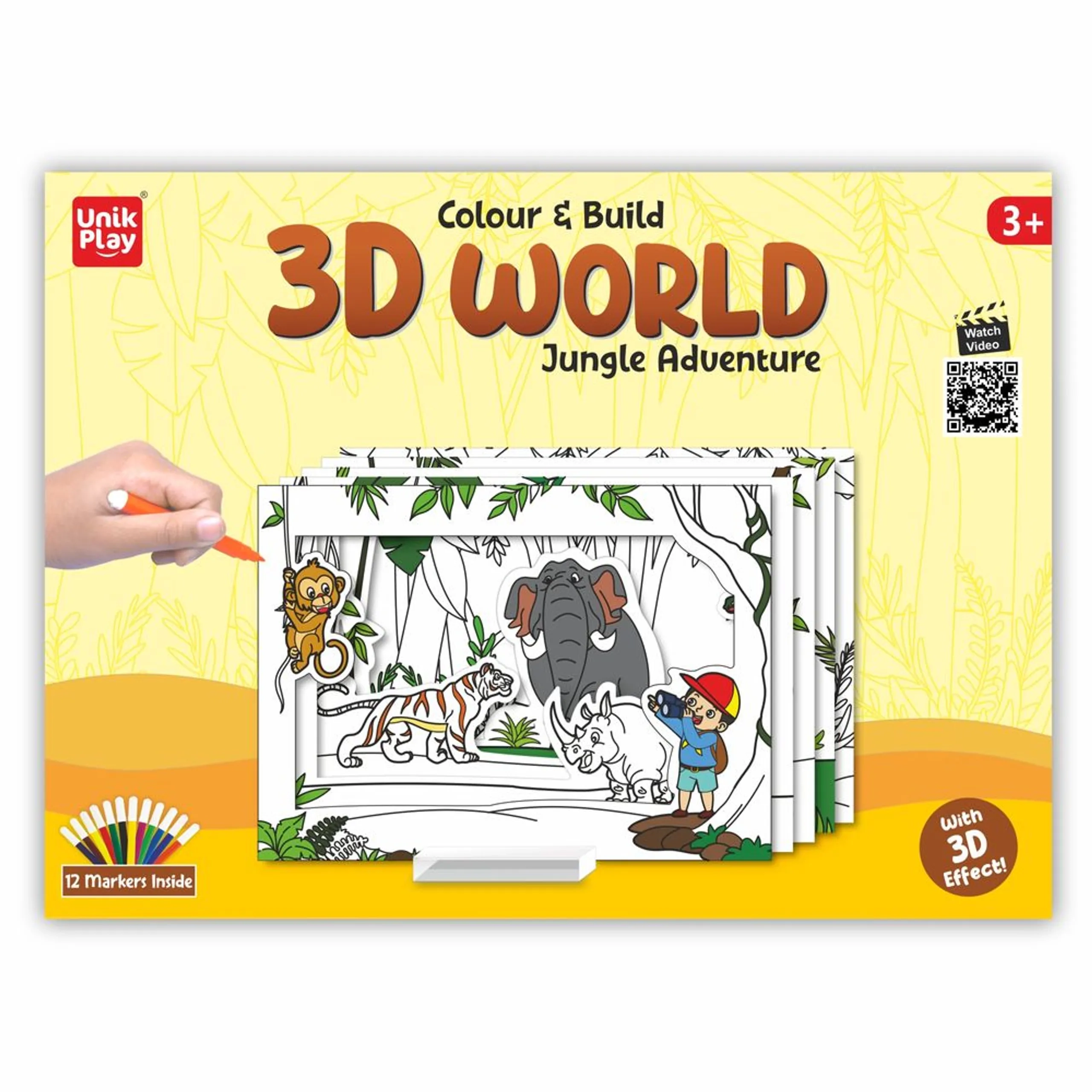 Unikplay 3D World Jungle Adventure Art & Craft Kit - 3+ years