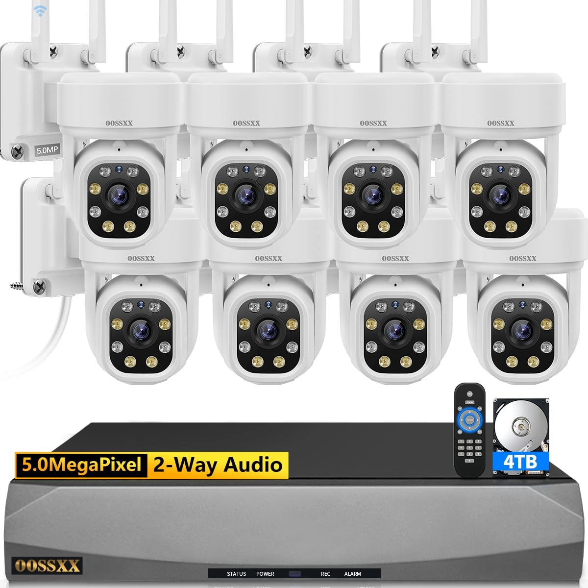 OOSSXX PTZ Camera System - 4TB 10 channels
