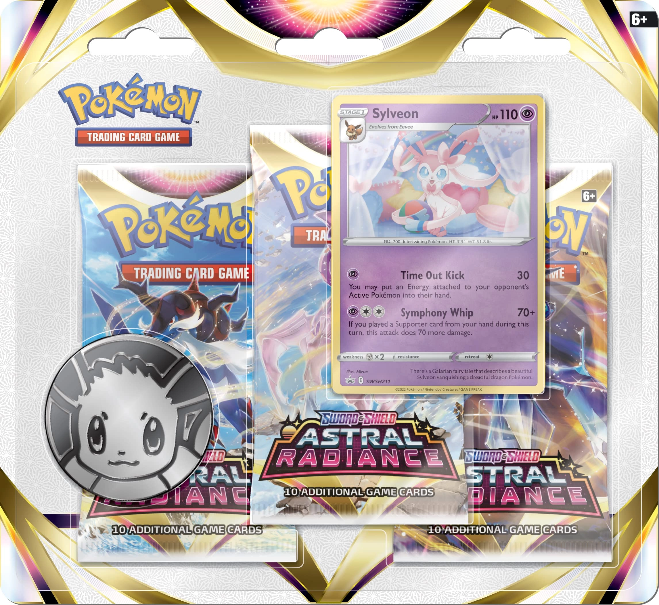 Pokmon Astral Radiance Triple Pack - English 3pcs + Sylveon Foil Promo Card - English