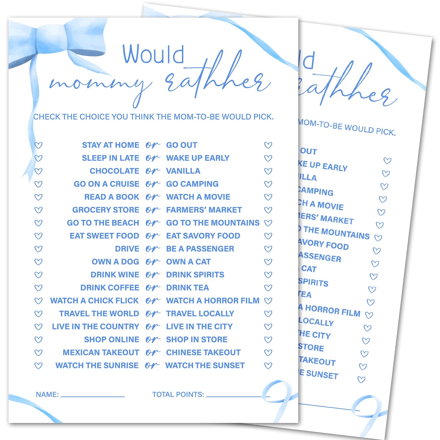 Baby Shower Games Cards - Adult 30