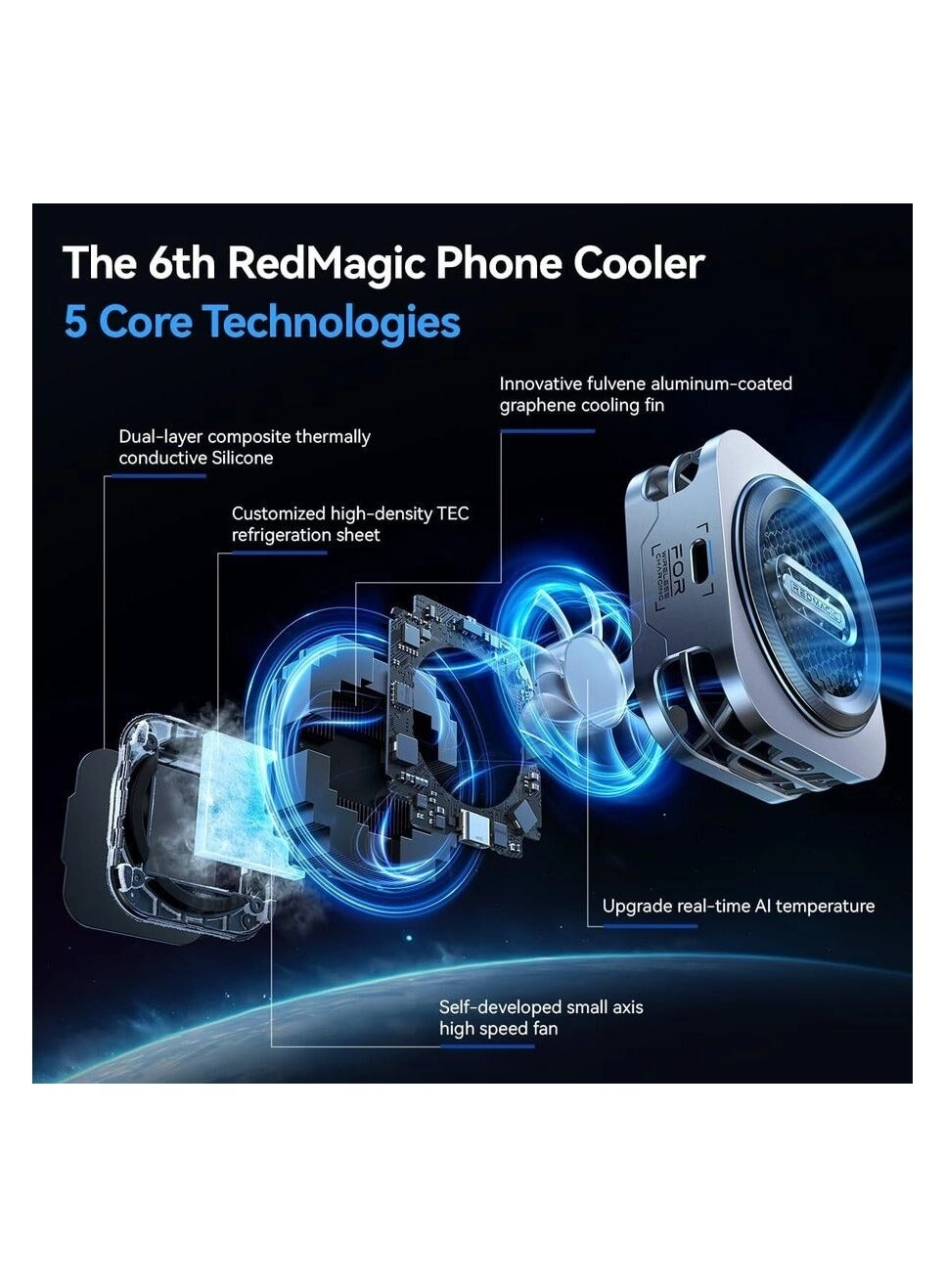 6 Pro - Magnetic Phone Cooler 30W