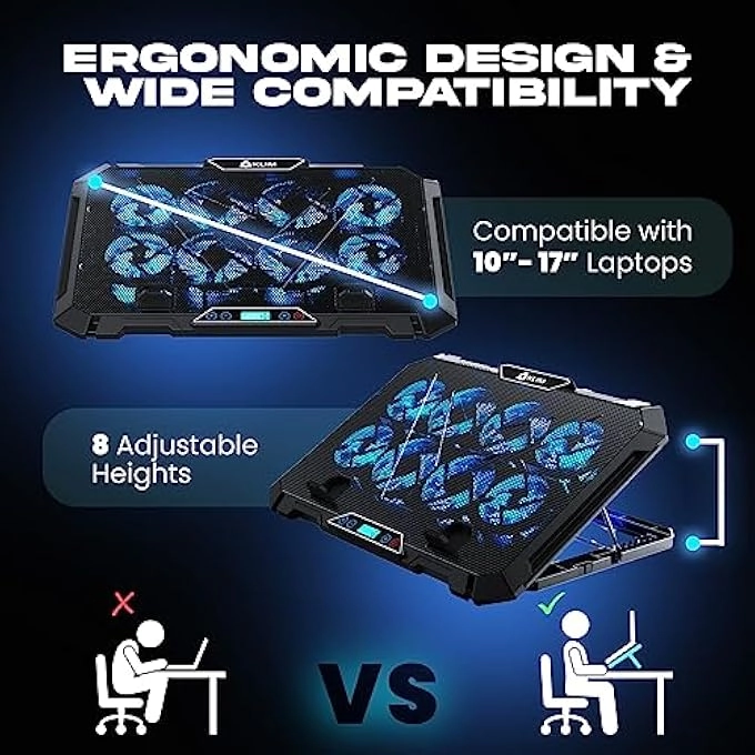 V8 GAMING LAPTOP COOLING PAD - 8 Fans 17 inch