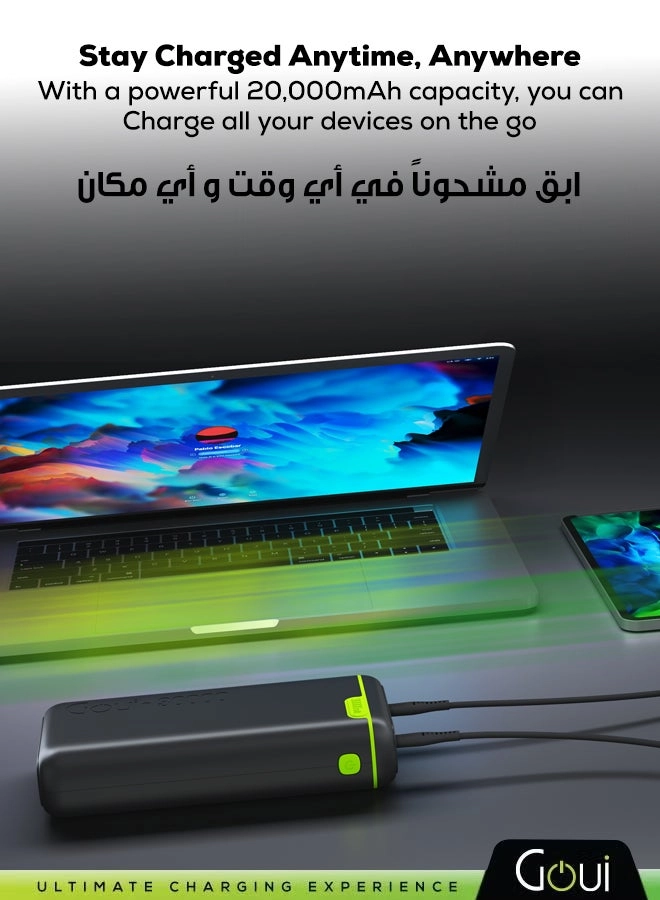Kigo Power Bank - 20000 mAh 1 USB 2 type C ports