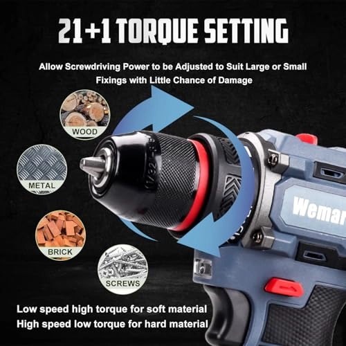 Cordless Drill Set - 1.5 Amp Hours