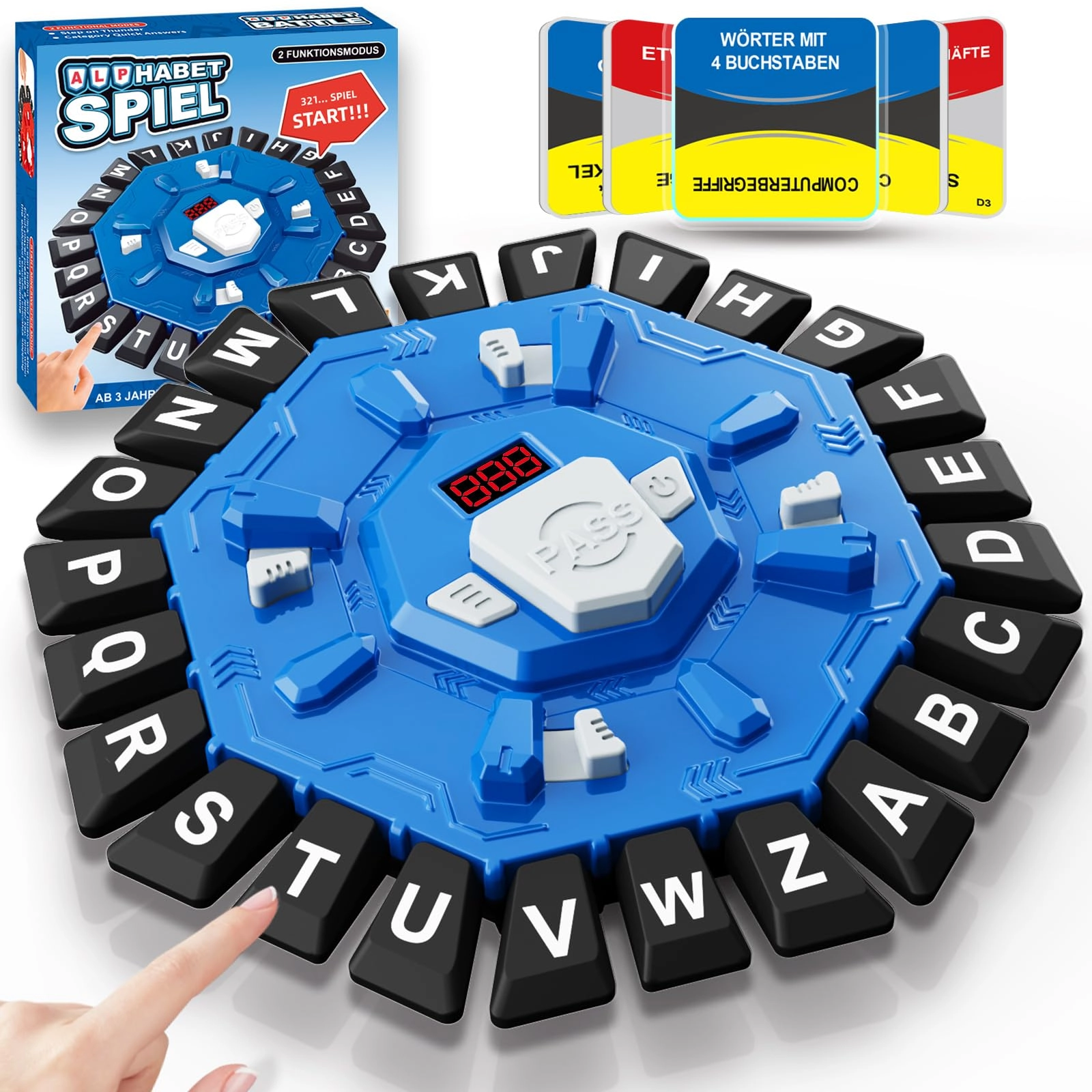 SZJJX Word Game - 24 Keys Letters Press 220 Theme Categories (German)