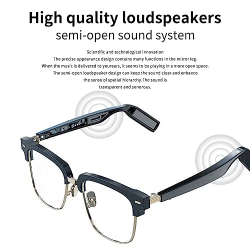 Smart Bluetooth Glasses - Open-Type Speakers Blue Light Lenses Bluetooth 5.3