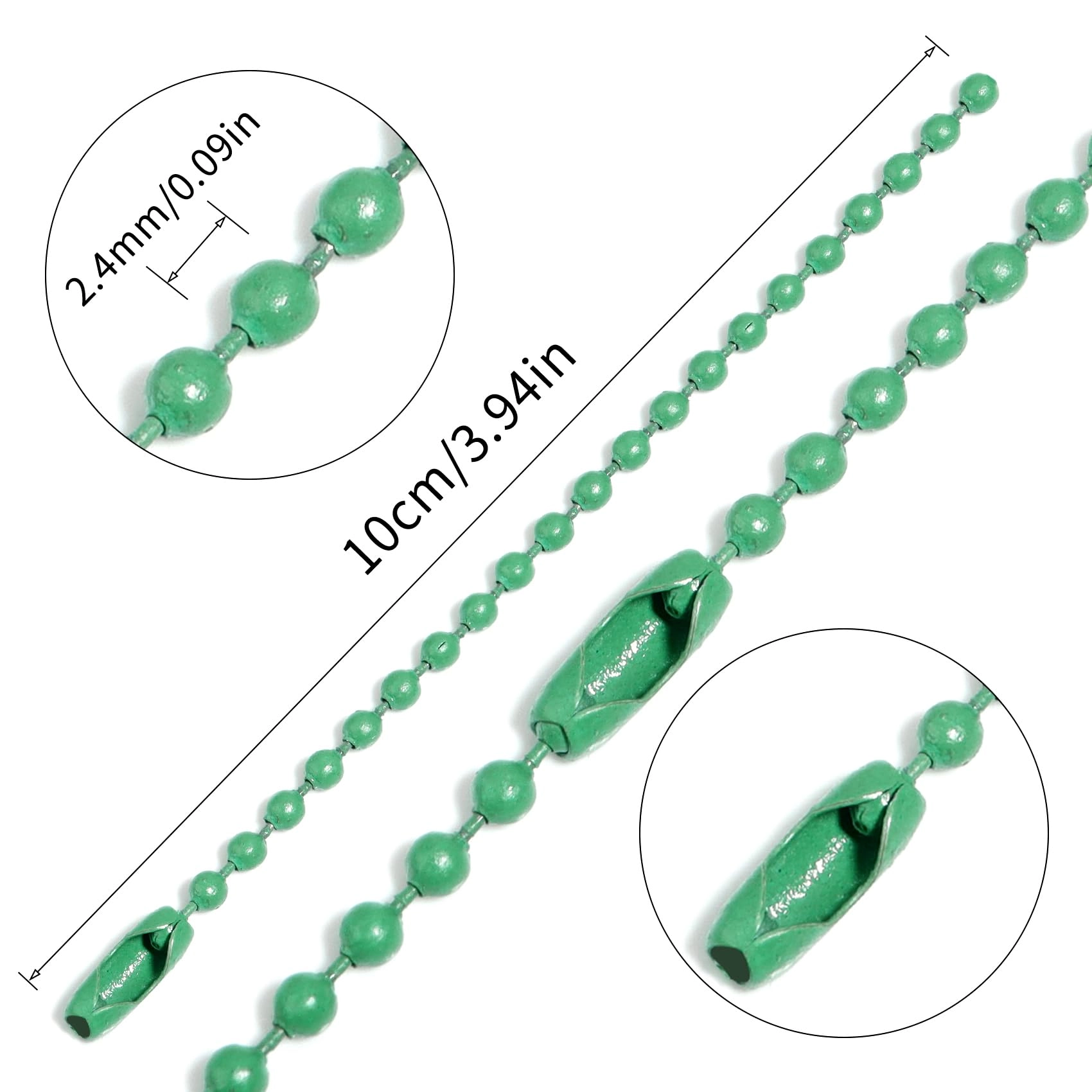 Ball Beads Chains - 20Pcs Purple 4 Inch