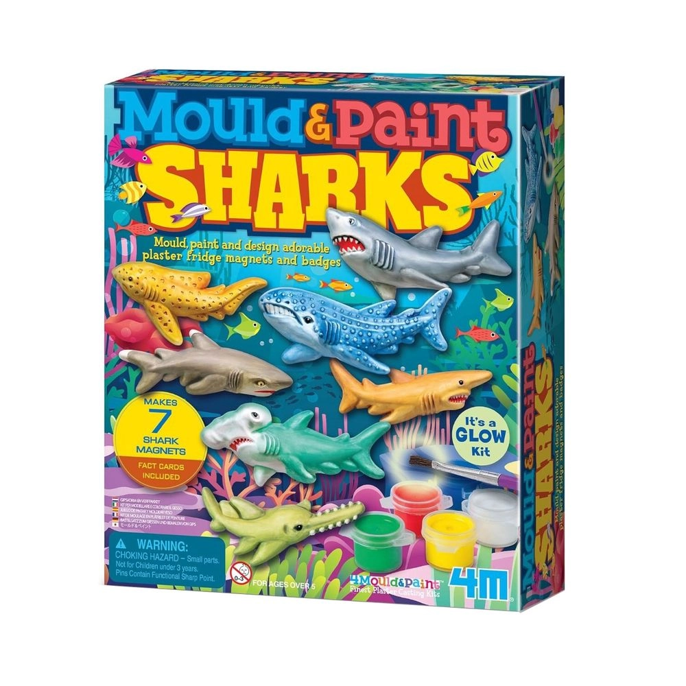 4M Mould & Paint Glow In The Dark Craft Kit - Sharks