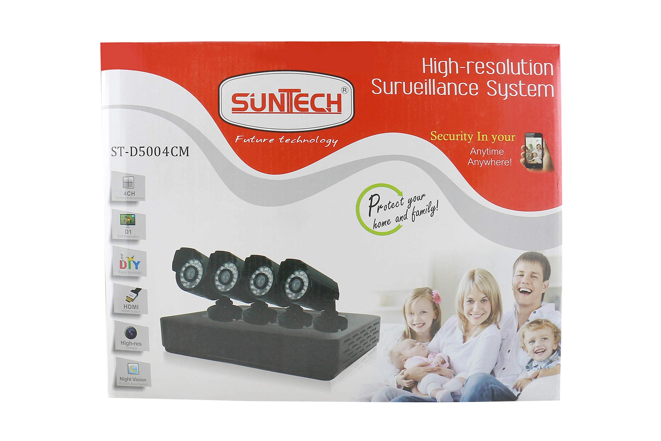SUNTECH ST-D5004CM + Camera - 4PCS 4CH 700TVL