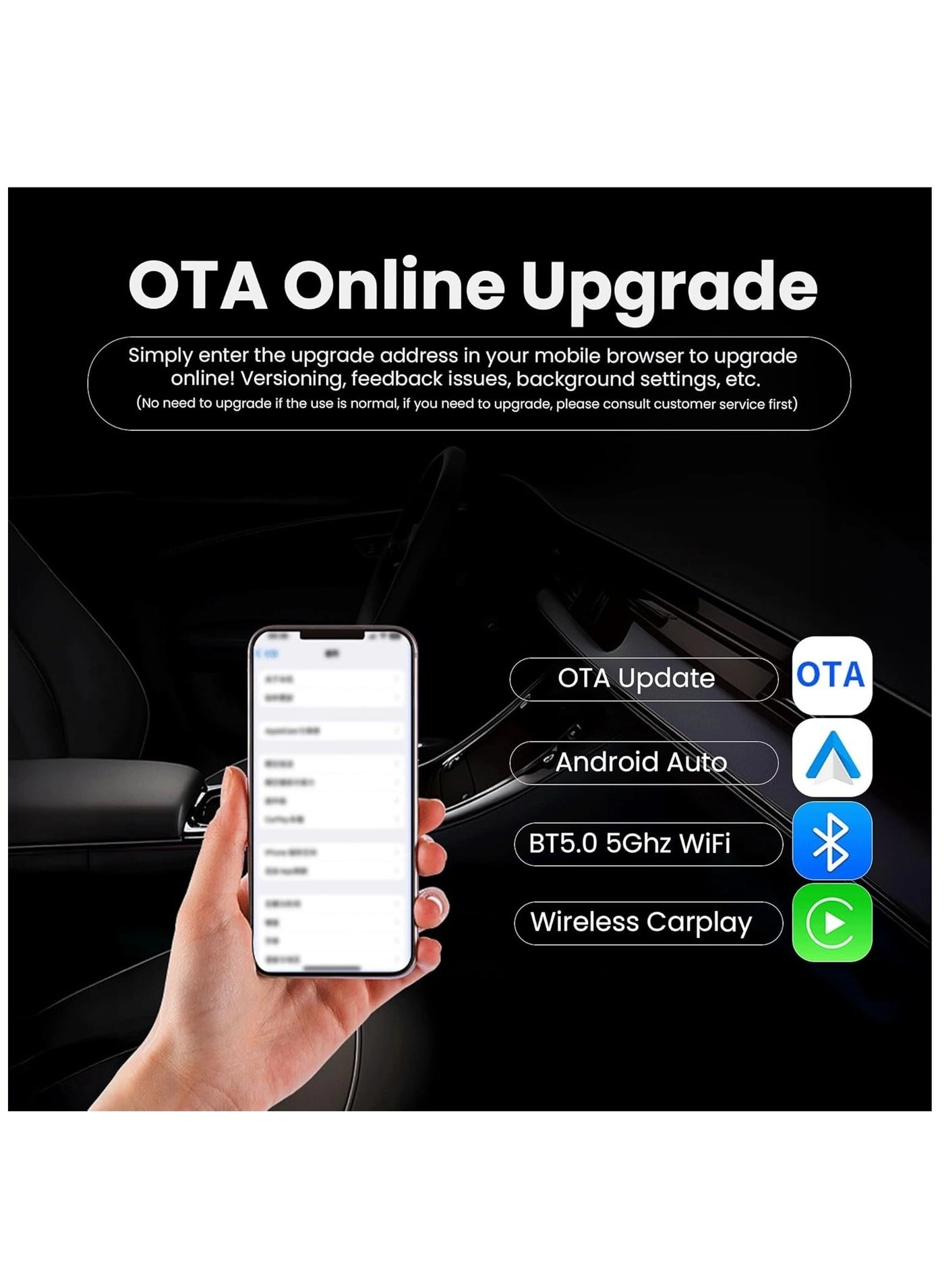 Wireless CarPlay Adapter - USB Type C 5 GHz WiFi