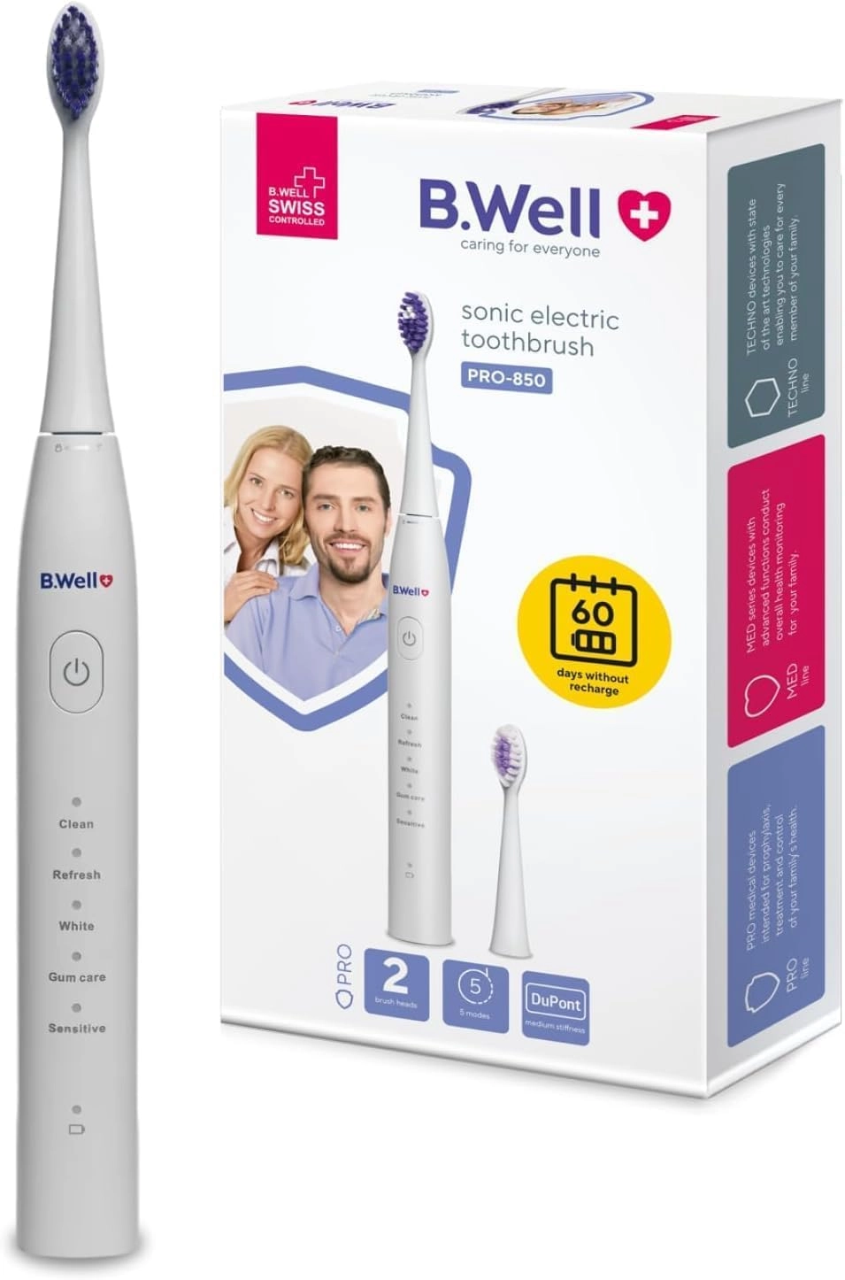 B.Well PRO-850 - Electric Sonic Toothbrush White