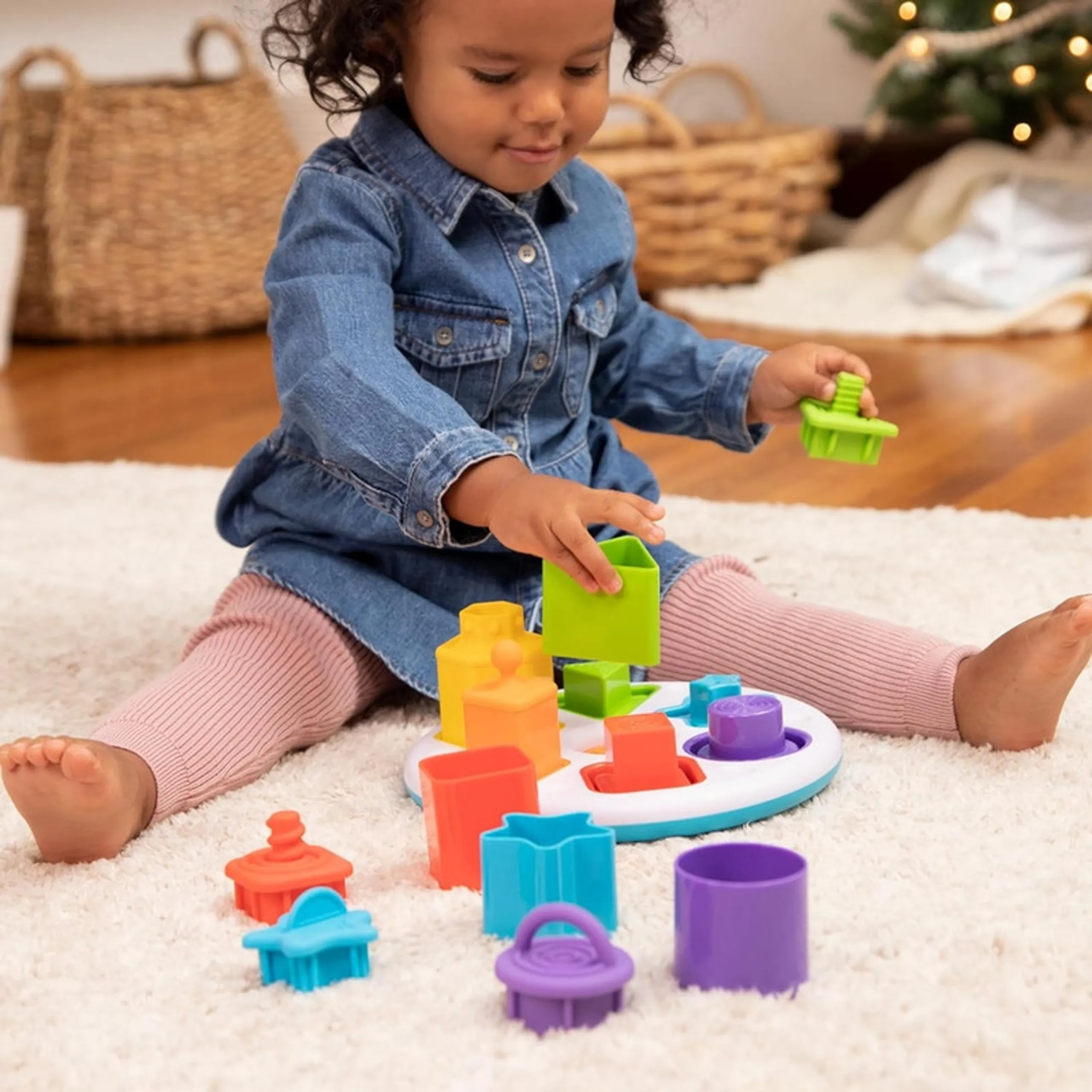 Fat Brain Toys Plugzy Shape Stacking - 10 months+ 13 pieces