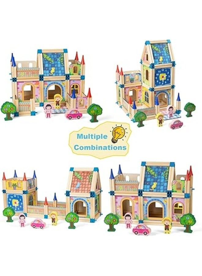 Wooden Construction Bricks - 268pcs