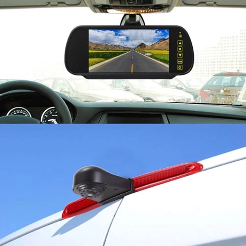 Brake Light Reversing Camera + Rear View Mirror Monitor - Night vision 628 x 586 pixels