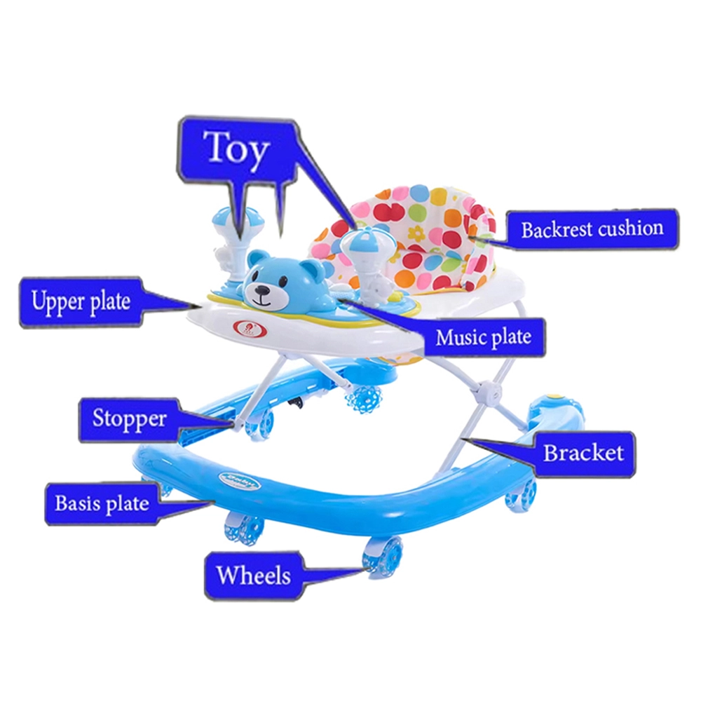 Baby Walker - Coffee + Head Protection Pillow - Blue