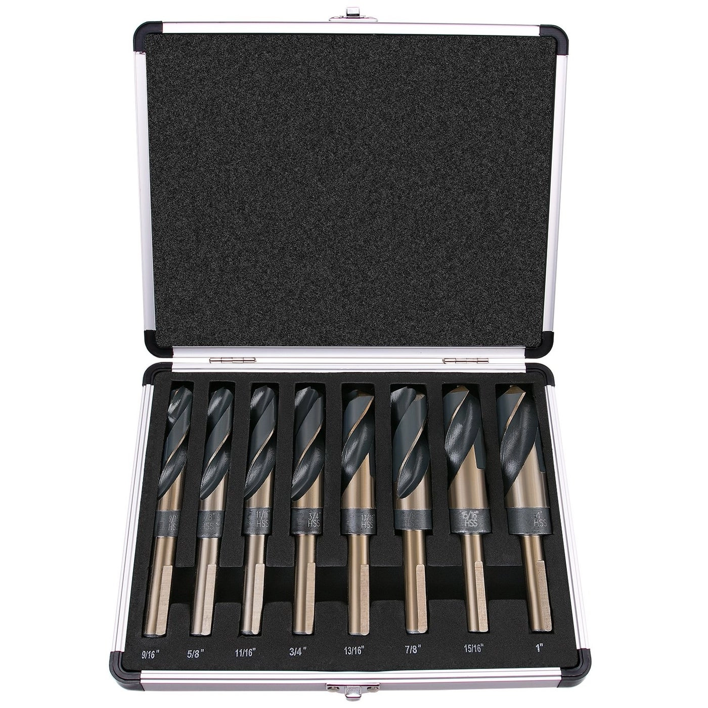 EFFICERE Drill Bit Set - M2 cobalt high speed steel 8-piece 9/16” - 1”