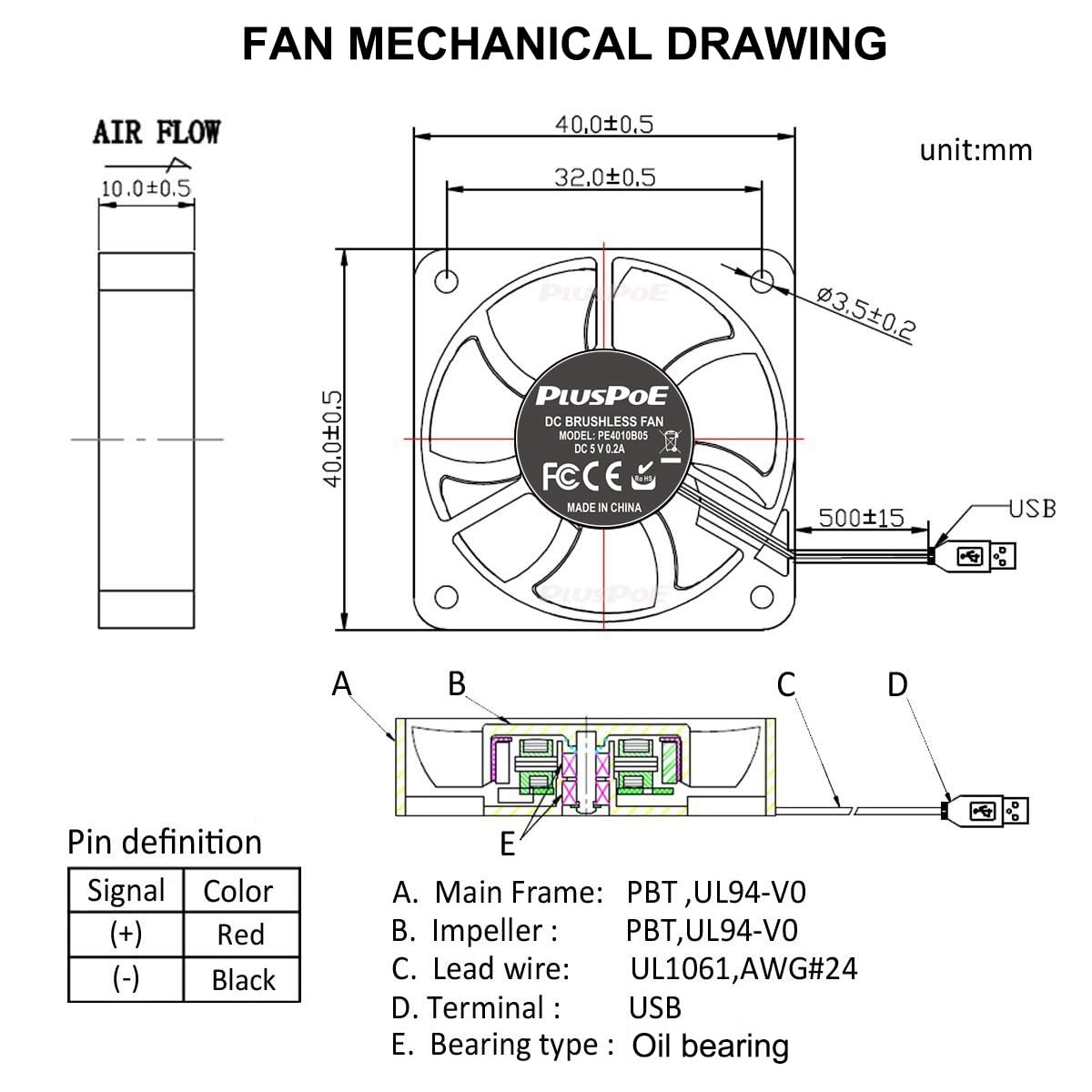 Small Computer Fan - 2-Pack 40mm