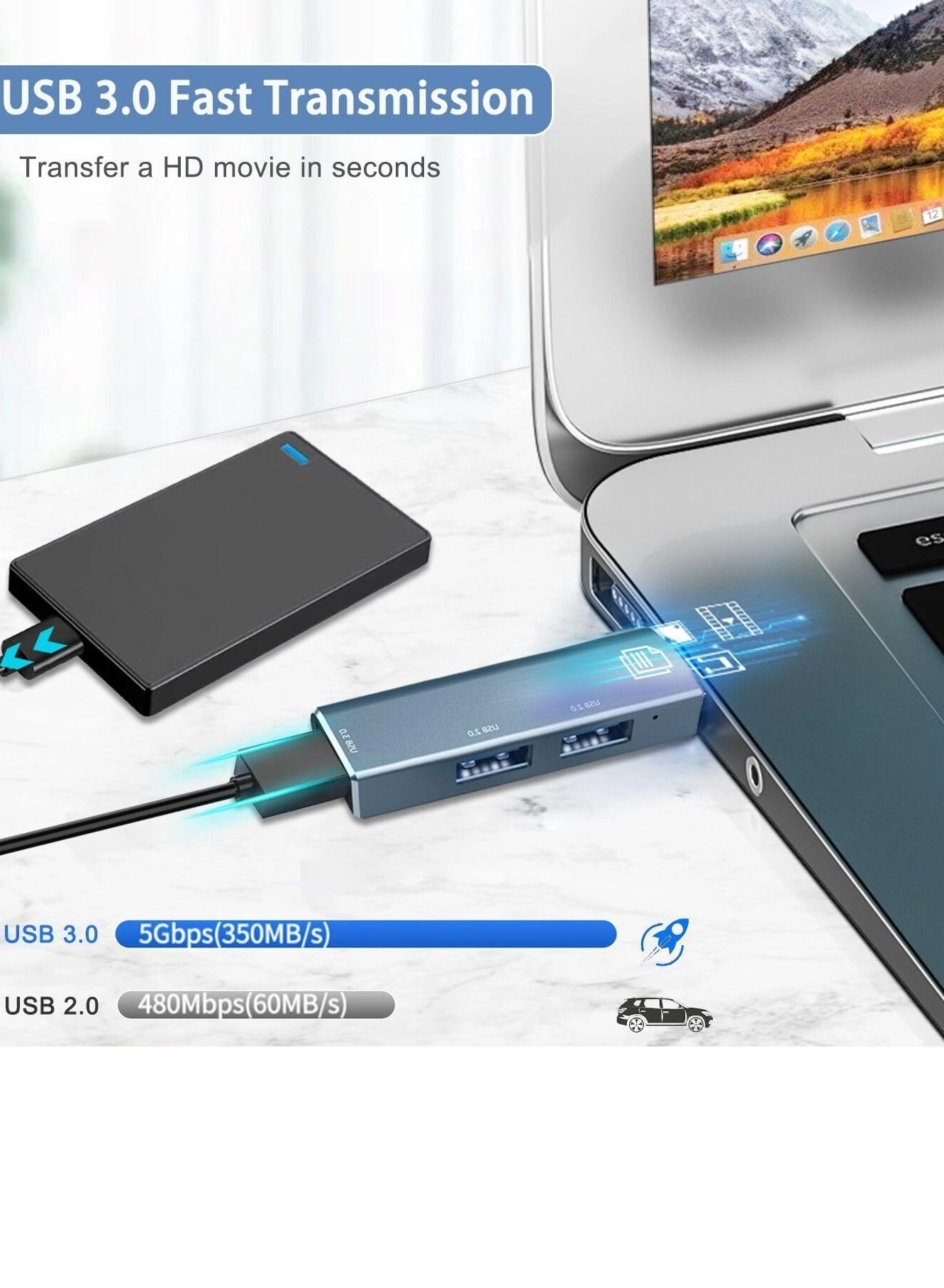 USB 3.0 Hub - 3 Ports 5 Gbps