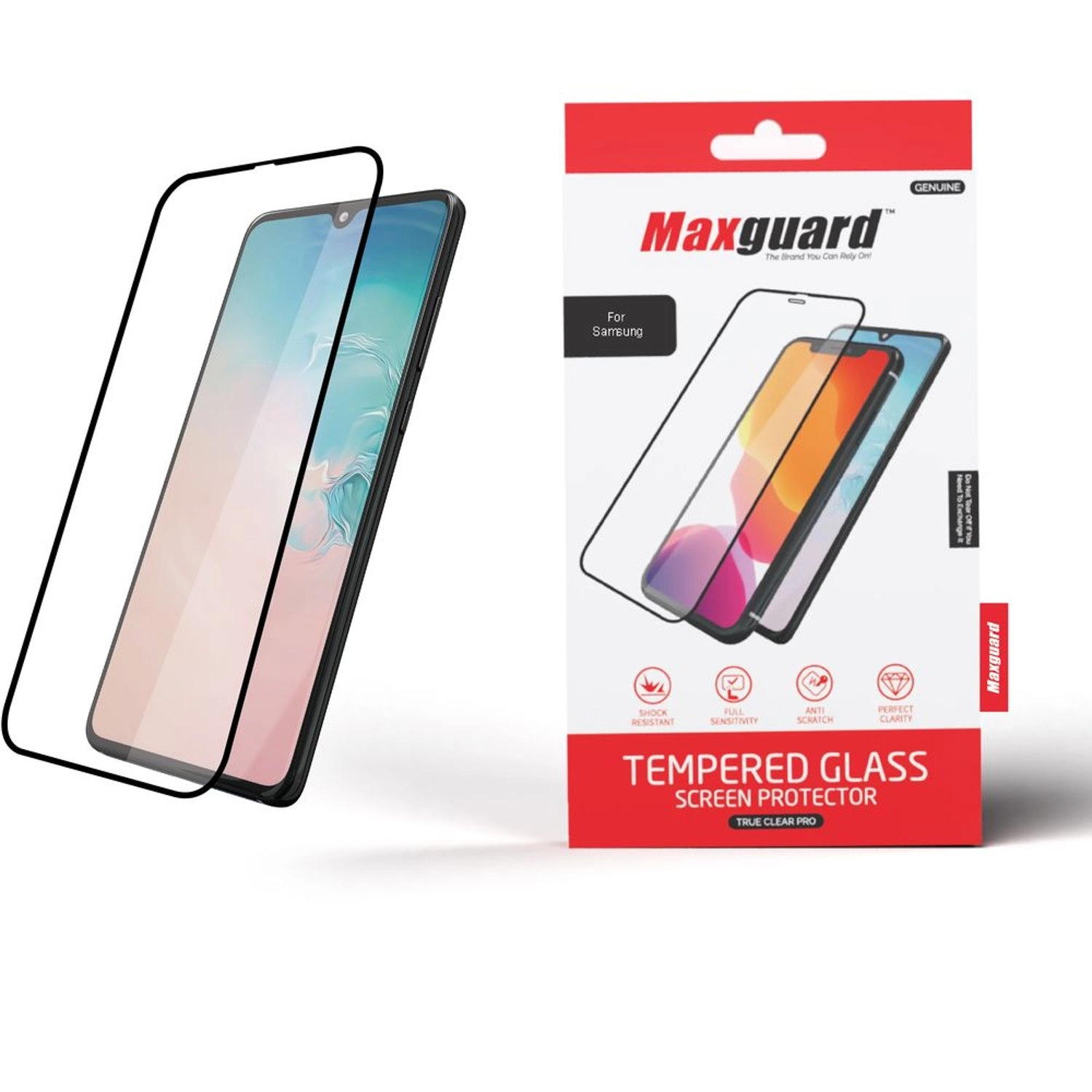 MaxGuard Clear Tempered Glass Screen Protector for Galaxy Note 10Plus