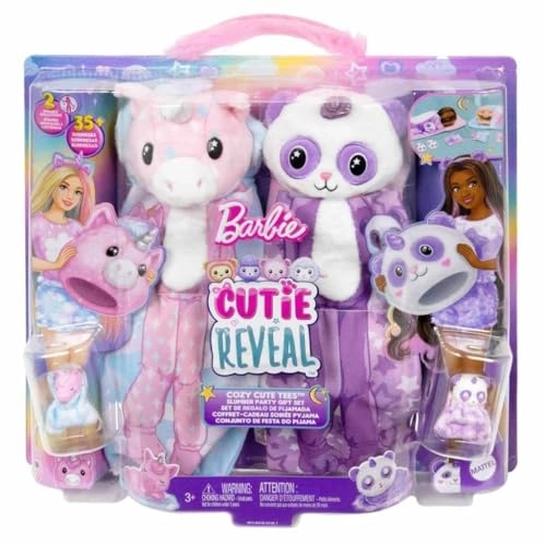 Barbie Cutie Reveal - 2 Dolls 2 Pets 35+ Surprises Gift Set