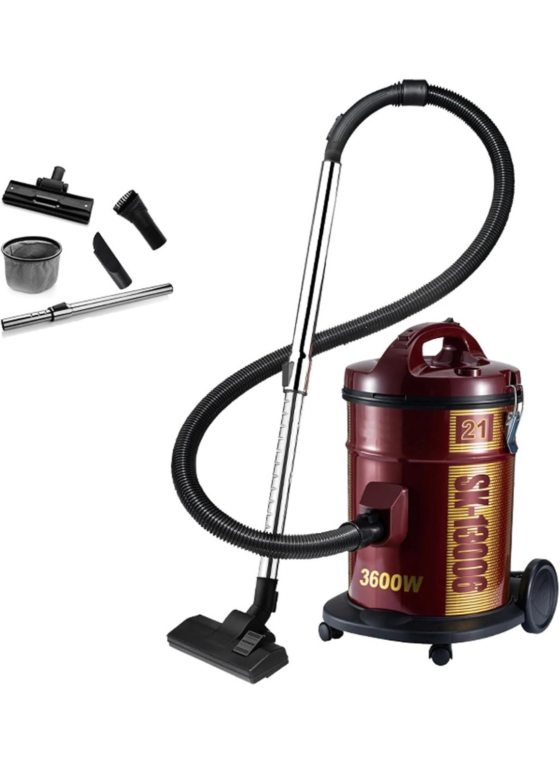 INGUNAR Drum Vacuum Cleaner - 3600W 21L
