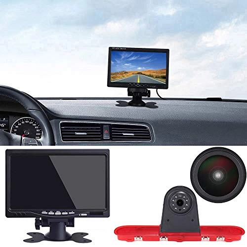 Rear View Mirror Monitor - 4.3 Inch Wired + Brake Light Camera - 1280 x 720 Night vision