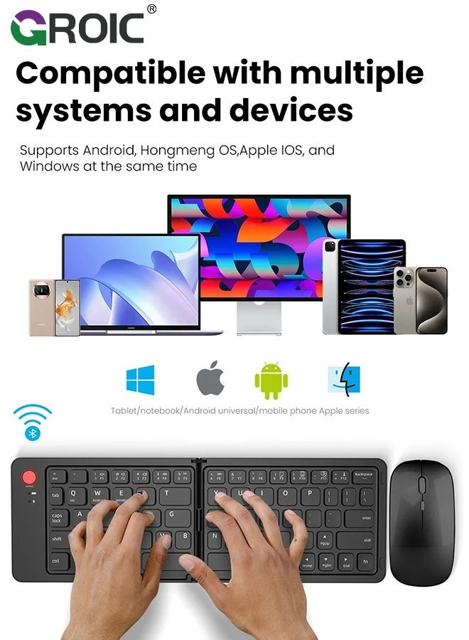 Foldable Bluetooth Keyboard and Mouse Combo - Wireless