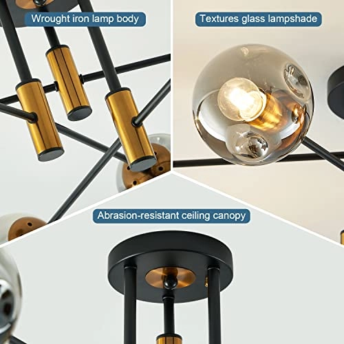 Sputnik Chandelier - 6-Light Matte Black