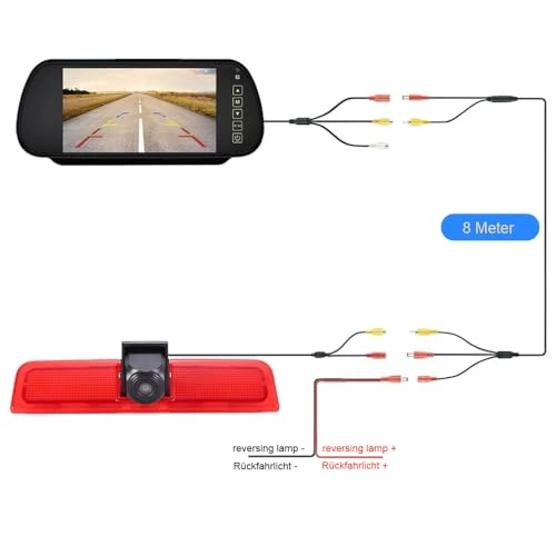 Car Rear view Camera - Night vision 628*586 pixels + Rear View Mirror - 7" LCD