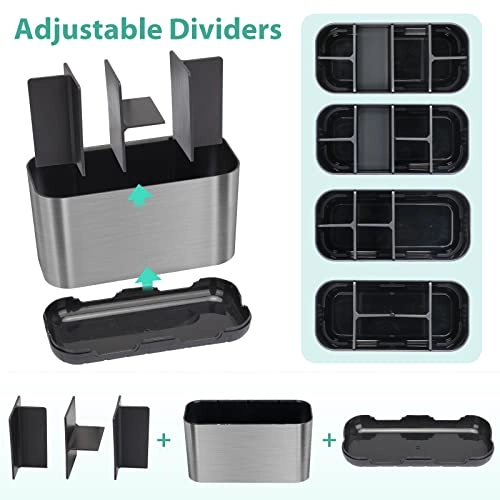 Toothbrush and Toothpaste Holder - Brushed Nickel Large Drainage