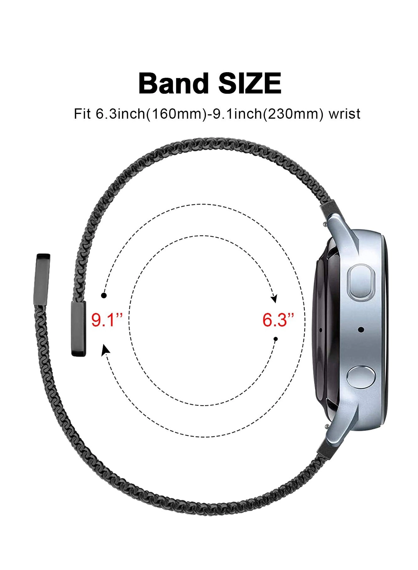 Stainless Steel Mesh 20mm Watch Band for Samsung Galaxy Watch 4 / Galaxy Watch 4 Classic (40mm/44mm/42mm/46mm)