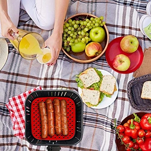 Air Fryer Liners - 8.5 inch Square Black