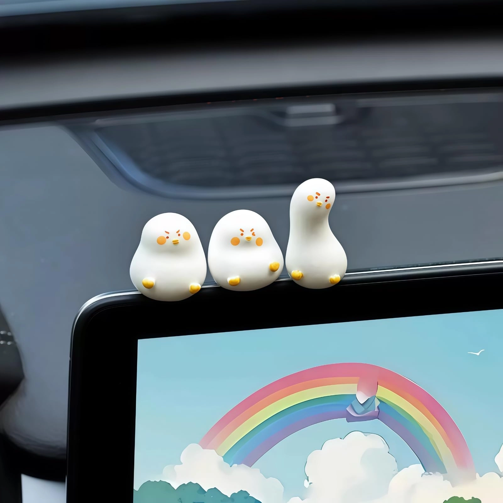 ituble Cute Ducks Car Dashboard Decorations - Polyvinyl Chloride