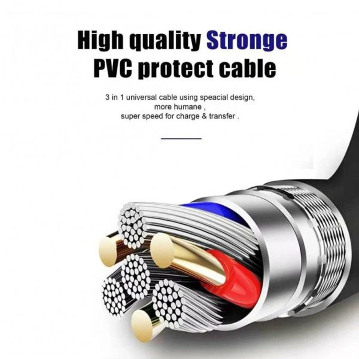 3-in-1 USB Cable 1.2m