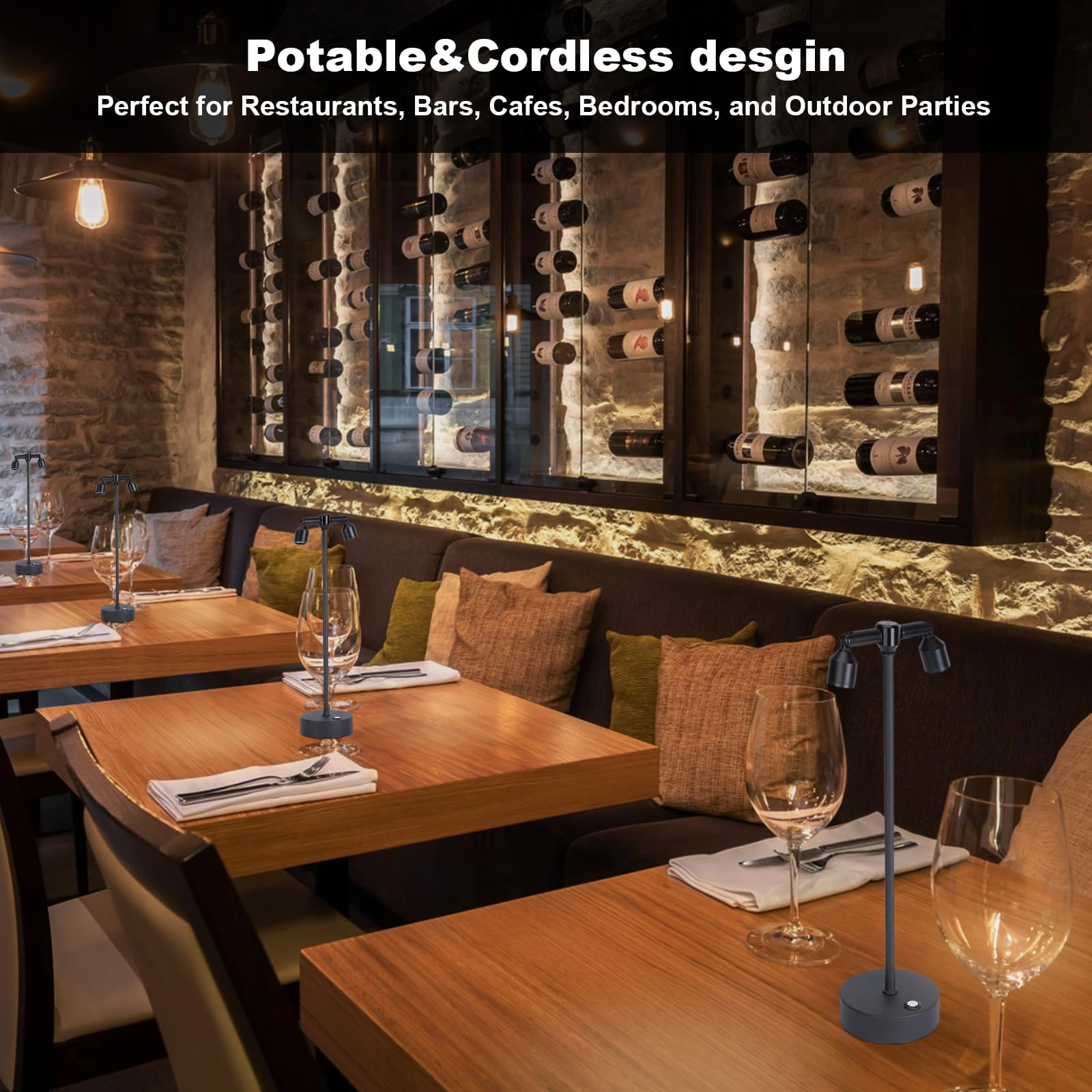 Rechargeable Cordless Spotlight - Table Spotlight Warm White
