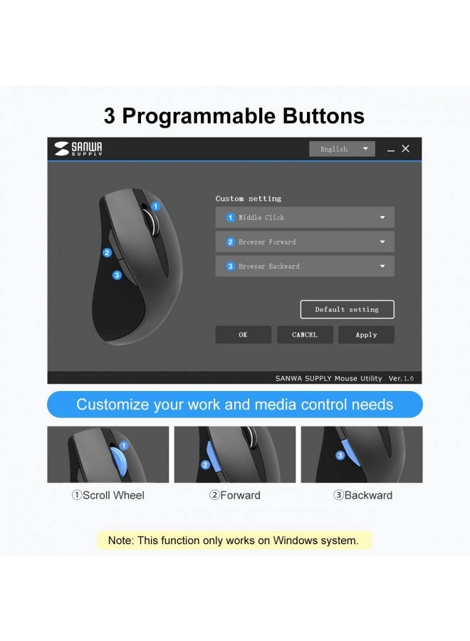 Ergonomic Vertical Optical Mouse - Wireless
