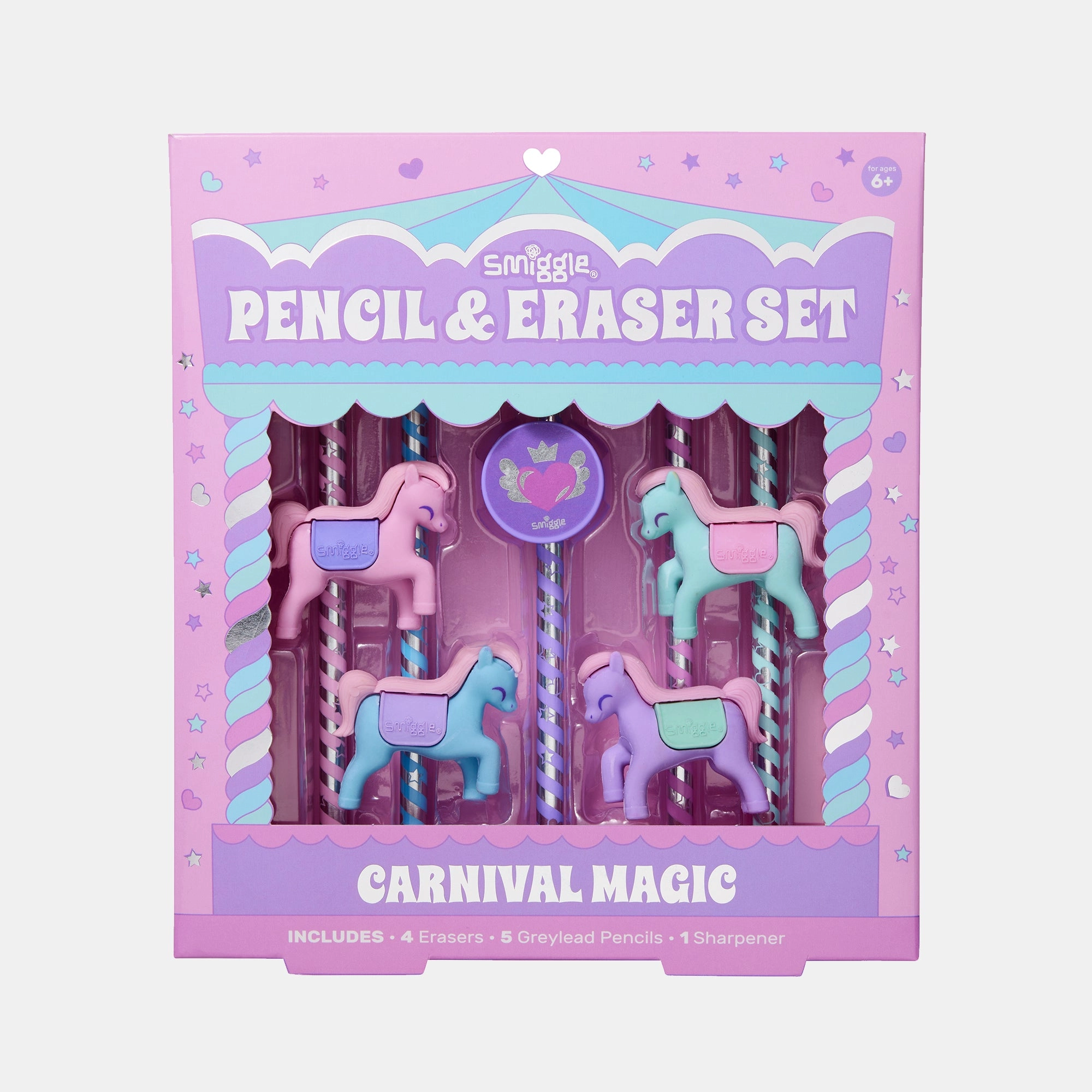 Smiggle Carnival Magic Pencil And Eraser Set